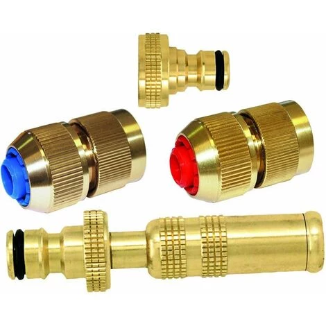 BOUTTé Kit D'arrosage Complet En Laiton Pour Tuyau De 15 Mm Doré - Doré 3 BOUTTé Kit D'arrosage Complet En Laiton Pour Tuyau De 15 Mm Doré - Doré