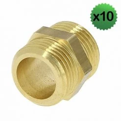BOUTTé Lot De 10 Mamelons Laiton Double Mâle à Visser Pour Tube Cuivre - Dimensions: 20x27