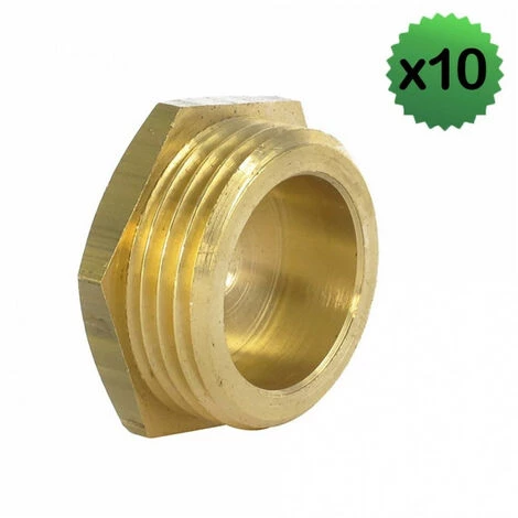 BOUTTé Lot De 10 Bouchons Laiton Mâle à Visser Pour Tube Cuivre - Dimensions: 12x17 3 BOUTTé Lot De 10 Bouchons Laiton Mâle à Visser Pour Tube Cuivre - Dimensions: 12x17