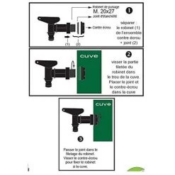 BOUTTE - Robinet 1/4 Pour Cuve Plastique Noir PEHD Boutté -BOUTTé Soldes 57728220 3